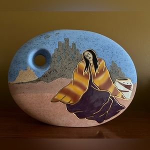 Vintage Southwestern Terracotta Art Vase / dessert art / vibrant art / pottery